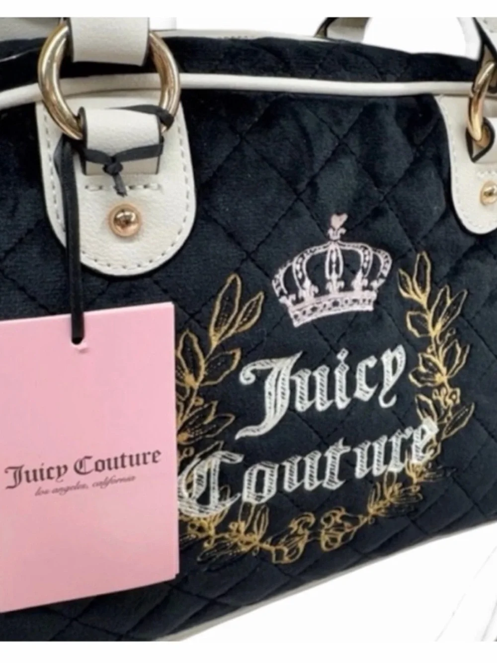 Juicy Couture Royal Moment Satchel Bag-Licorice/Crystal NWT
